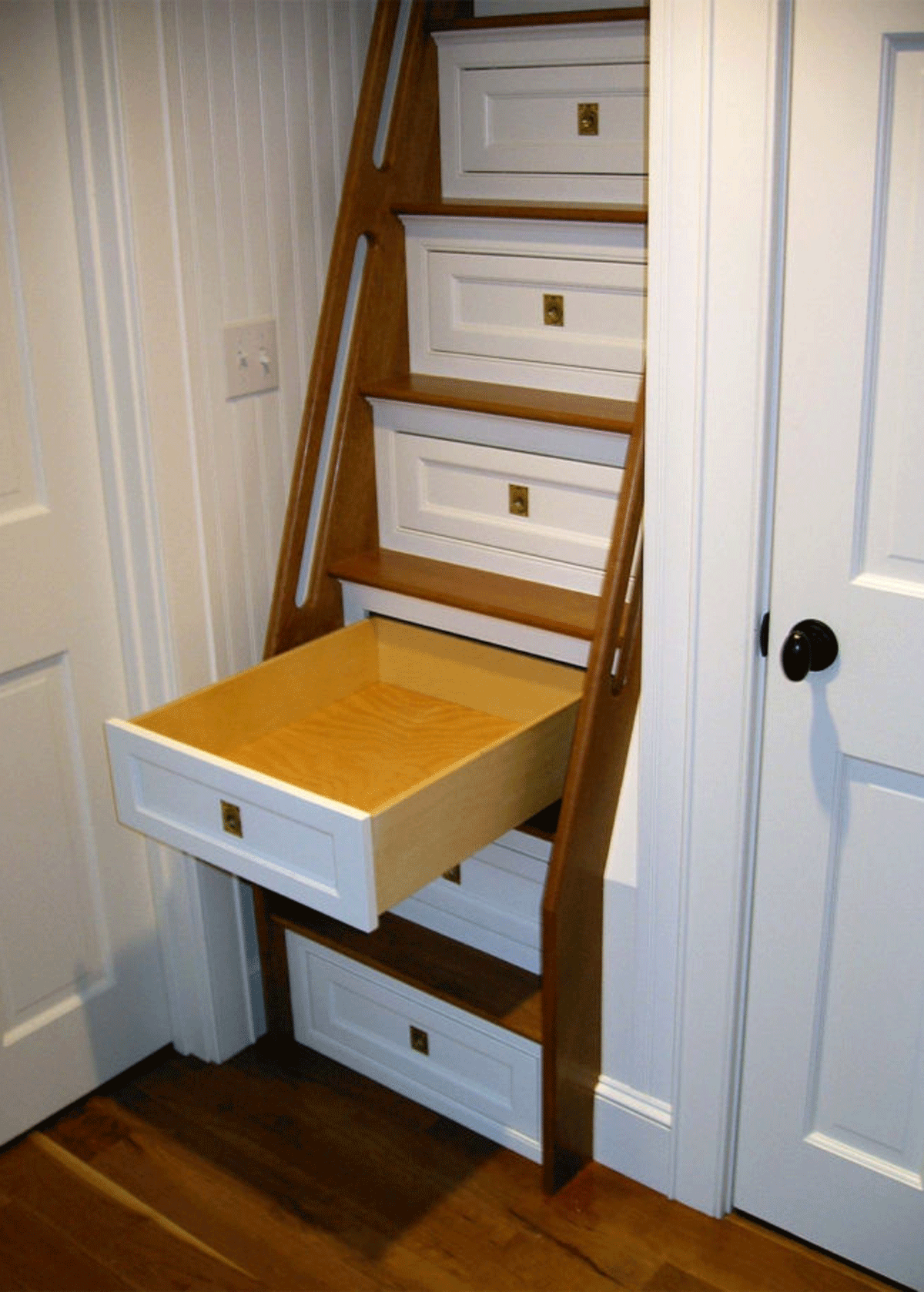 staircase with storage 