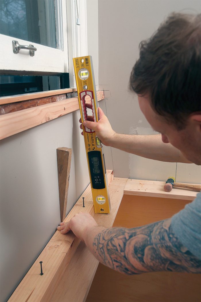 adjust the bottom nailer in or out at each screw location