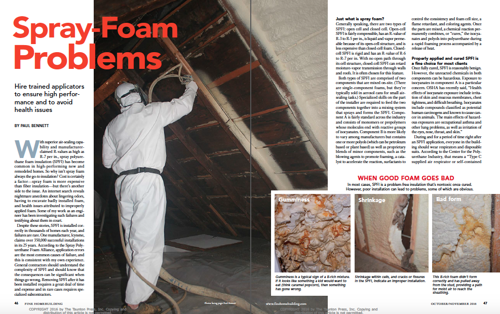 The Pros and Cons of Spray-Foam Insulation - Fine Homebuilding