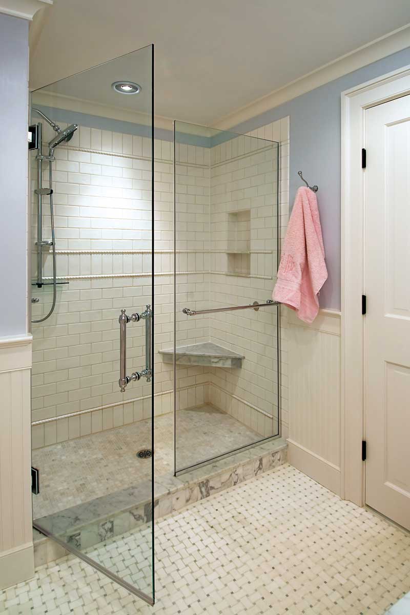 bathroom with shower glass door