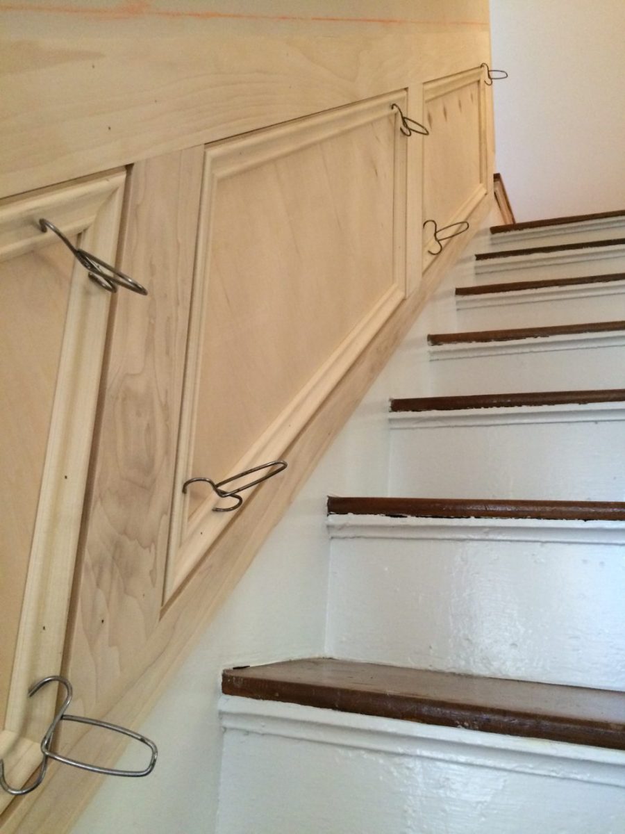 wainscot molding clamped together