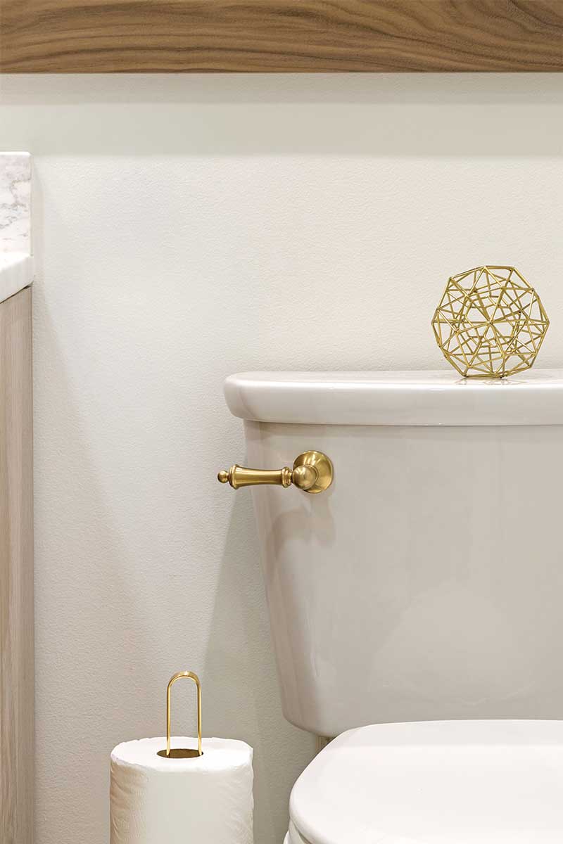 toilet with golden handle 