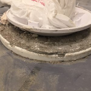 Oatey Drain Assembly Close-up - Clogged Weep Holes