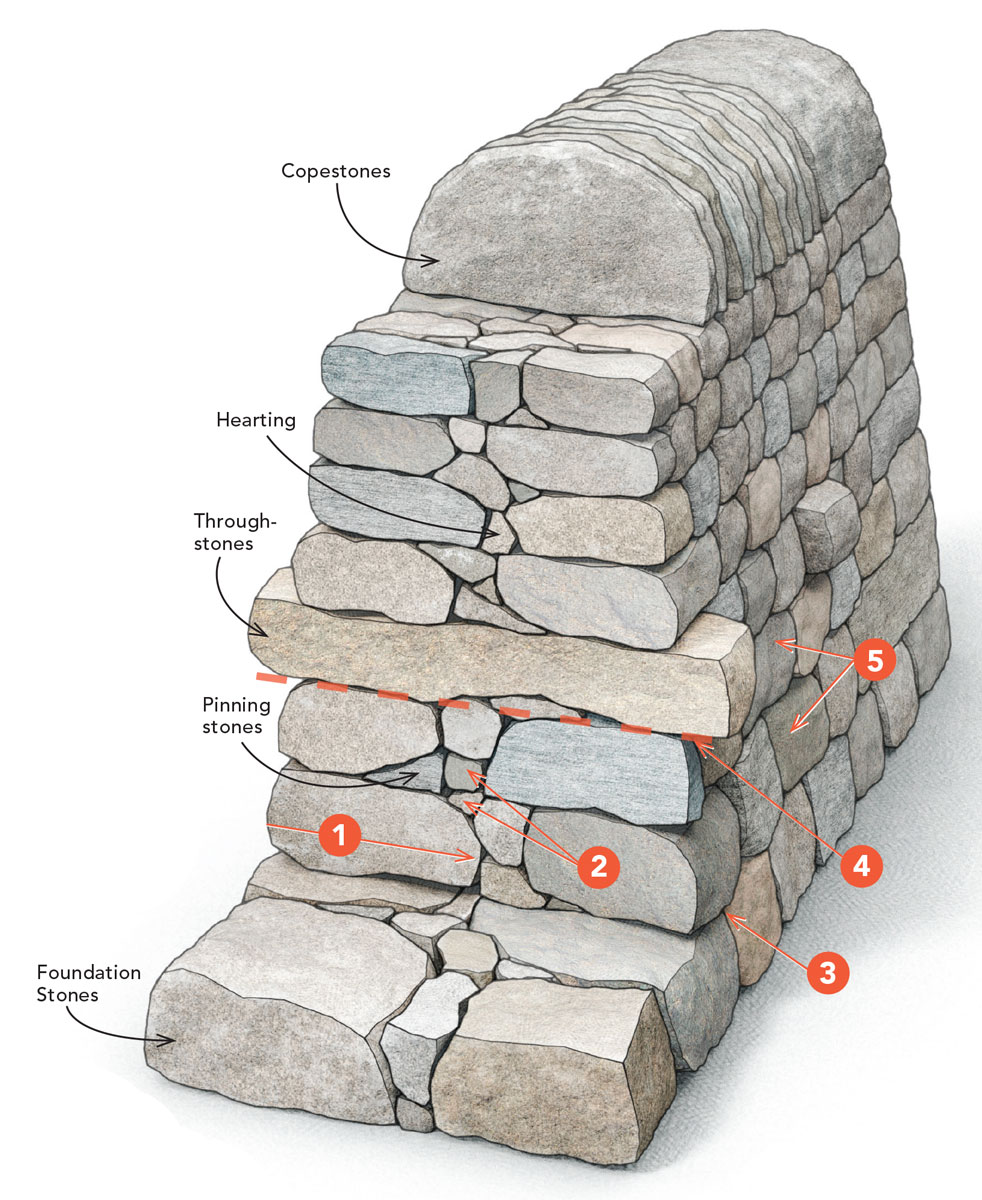 dry stone wall diagram