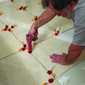 tight clamp for laying tile