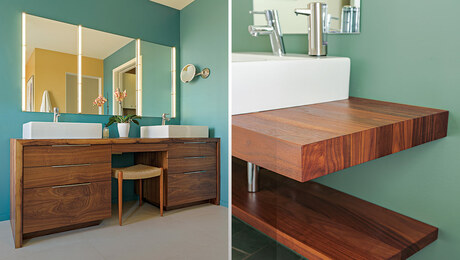 cohesive style in bathrooms