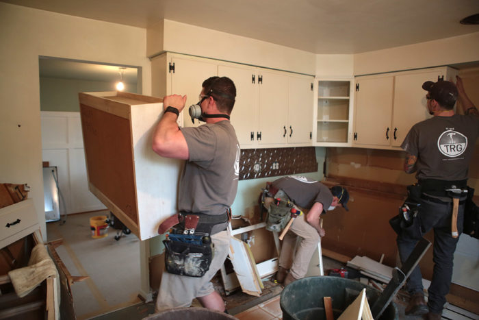removing cabinets 