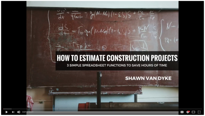 Video-How-to-Estimate-Construction-Projects-Spreadsheet-Functions