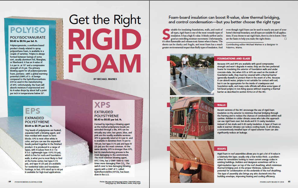 magazine spread of rigid foam 