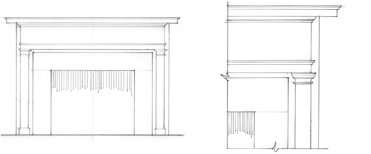 Doric or Tuscan inspired fireplace surround