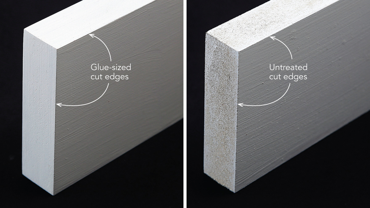Glue-size vs untreated MDF cut edges