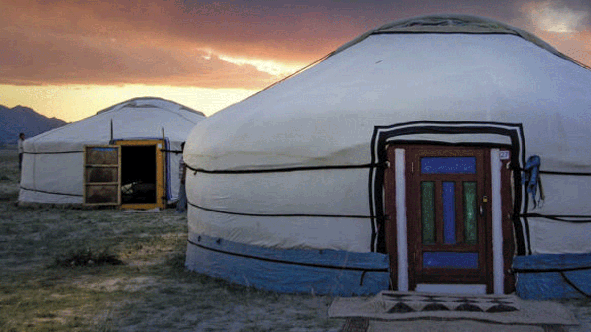 Green homes don’t have to be durable. These gers near Mongolia’s Altai Mountains aren’t exactly durable, but many would consider them “green.”