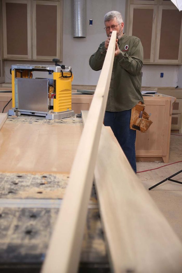 Choose the straightest and flattest boards to use for the longest door parts—the outermost stiles.