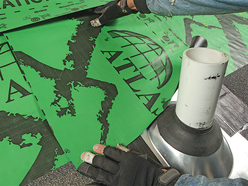 Cut and install a piece of underlayment