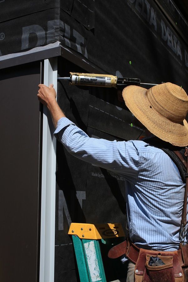 image of using sealant at metal cladding seams 