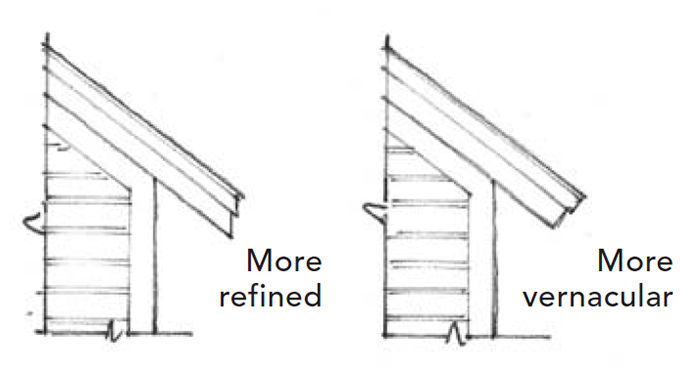 Refined versus vernacular eave design