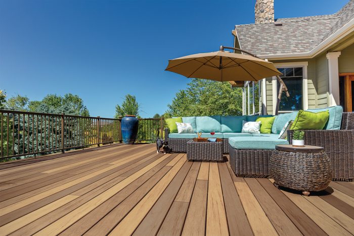 Photo of capped composite decking.