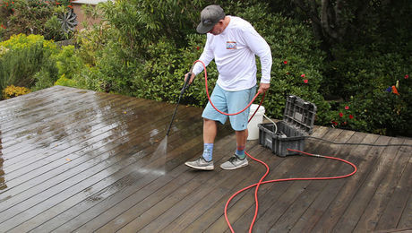 how to clean a deck