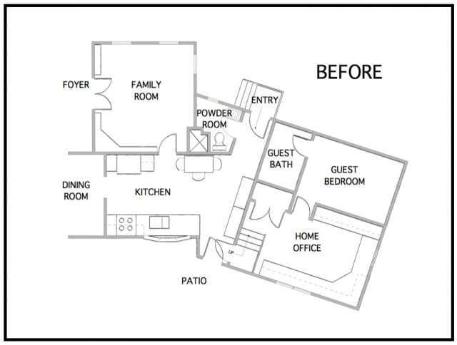 kitchen dining family room floor plans