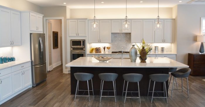 island bar area in an open kitchen