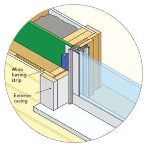 Recessed windows with traditional casing