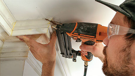 installing built-up crown molding with nails