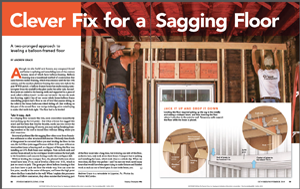 magazine spread how to fix a sagging floor 