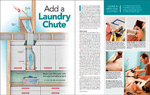 Hidden laundry chute in action. A clever and convenient detail to