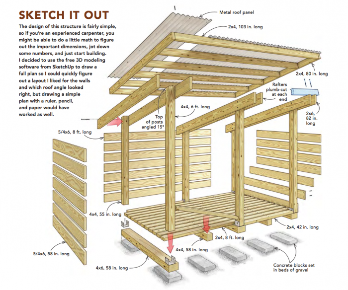 how to build a simple modern woodshed