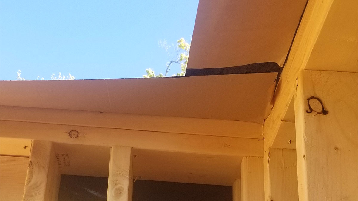 The base roof of a house 