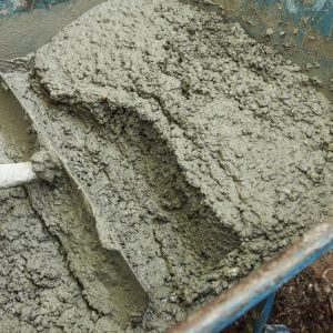 mixing concrete