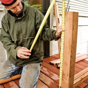 5. Measure from the spacer to the top of the post to establish the baluster height.