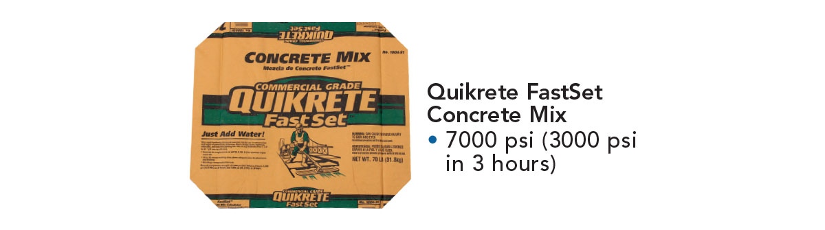 Quikrete fastsetting concrete