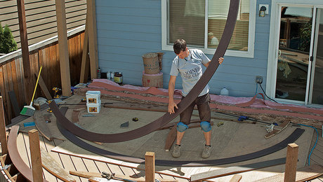 how to bend a plank on a curved deck