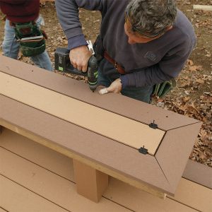 build a bench on a deck using placeholders.
