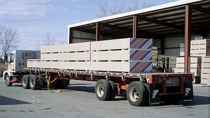 truckload of drywall