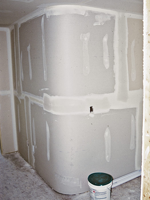 tight curve, drywall can be positioned either horizontally