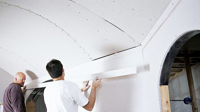install curved drywall