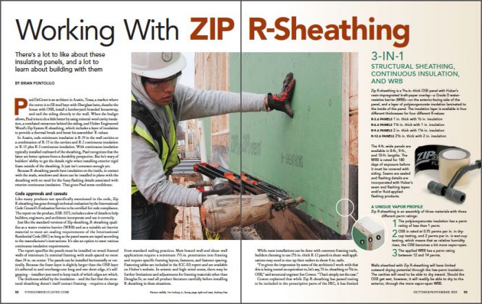 Working With ZIP R-Sheathing - Fine Homebuilding