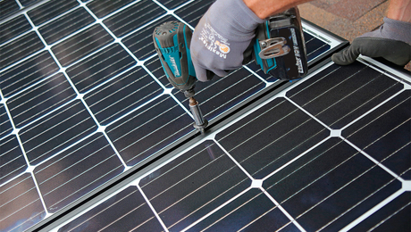 installing solar panel