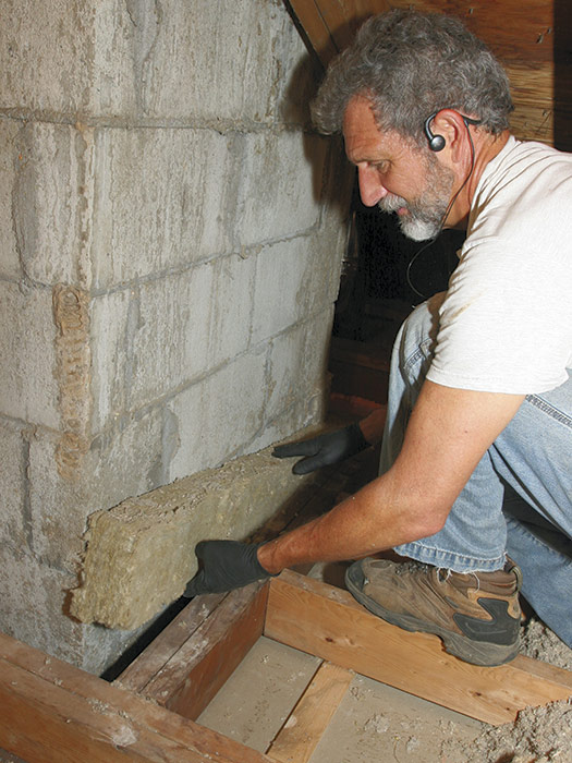 Fireblocking around masonry chimneys