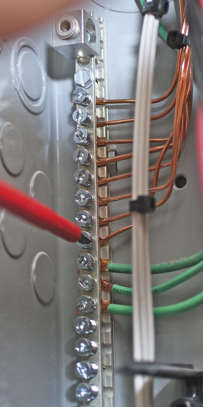 Connect the ground wire to the ground bus of the subpanel.