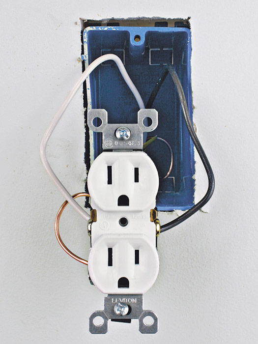 wires from the cable attach directly to the receptacle
