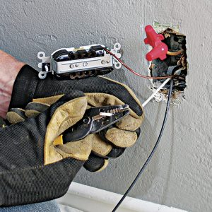 9  Use wire strippers to remove 1⁄2 in. of insulation off the wire ends.