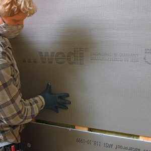 FOAMBOARD is fast and easy. A foamboard tile substrate is a backerboard and waterproofing system in one. Most brands also offer preformed shower pans that interlock with the wall panels. Joint sealant completes this DIY-friendly system.