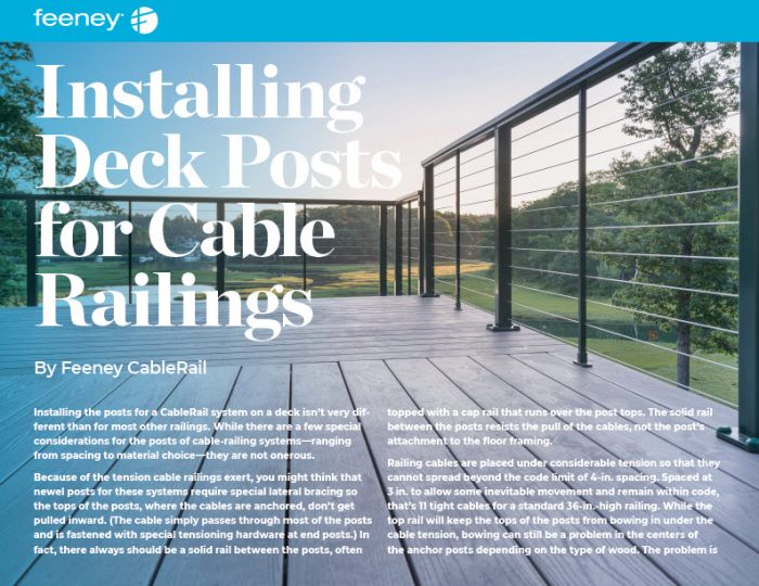 Installing Deck Posts for Cable Railings - Fine Homebuilding White ...