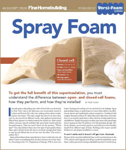 Spray-Foam Insulation - Fine Homebuilding