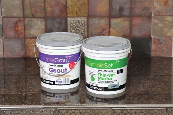 For repairs or small projects, premixed mortars and grouts are available. Although they cost a bit more per square foot, there is less mess and no mixing involved.