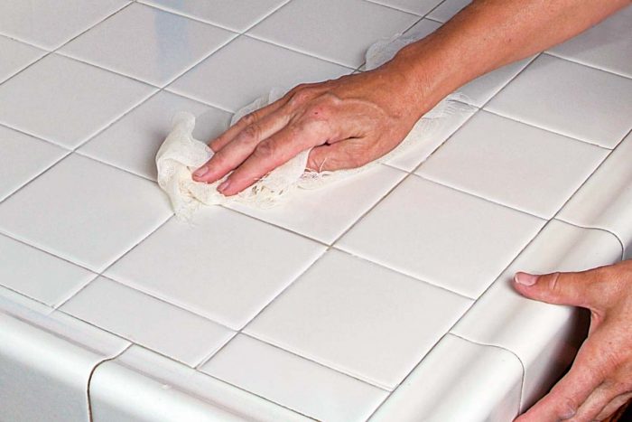 Nonsanded grout is used for narrow joints like these. Narrow joints are easier to clean and good for countertop installations.