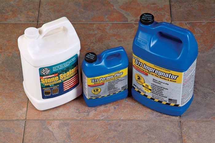 Grout and tile sealers protect and maintain grout joints and stone tiles.